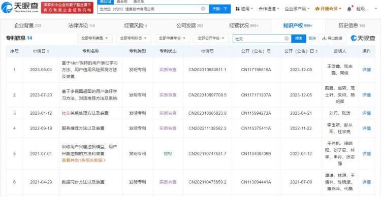 支付宝再战社交！已申请多个相关专利支付宝在近期内...